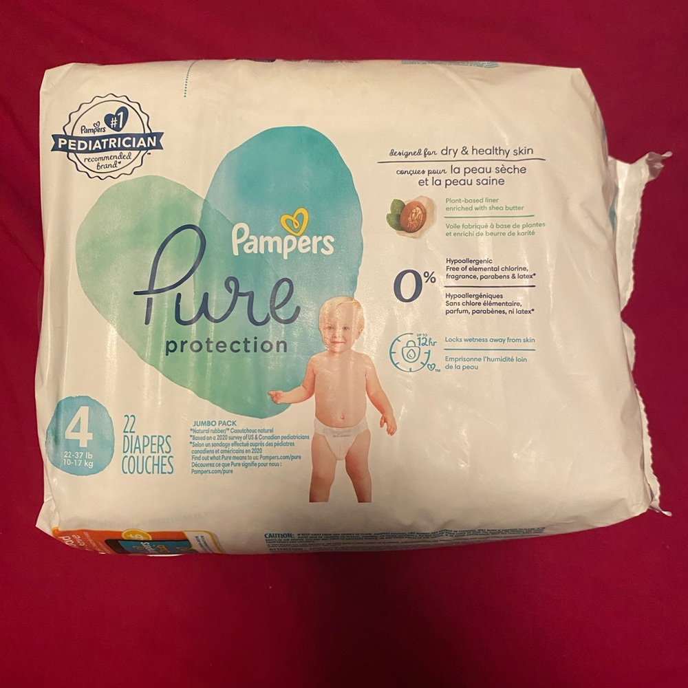 2 packs of pamper diapers size 4 brand new